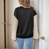 Long Sleeve Sequined Off-the-shoulder Multicolor Hoodie Women