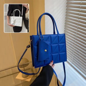 29e94ce4-13eb-486b-ab35-1444a0c45e58.jpg Fashion Plaid Shoulder With Small Wallet Simple Elegant Portable Square Tots Women's Handbag