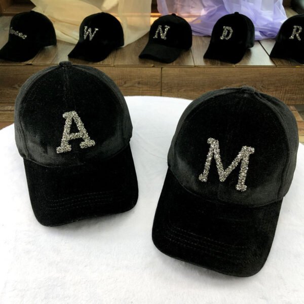Letter Gold Velvet Baseball Cap Casual All-match Korean Peaked Cap