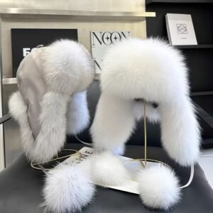 5bccc26b-055b-4c59-8d9c-9859012b1a6a.jpg Women's Cotton Fox Fur Ushanka Slimming