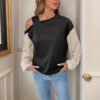 Long Sleeve Sequined Off-the-shoulder Multicolor Hoodie Women