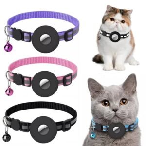 a3f6677a-d750-4d0f-951f-b00025b8ccc0.jpg Reflective Collar Waterproof Holder Case For Airtag Air Tag Airtags Protective Cover Cat Dog Kitten Puppy Nylon Collar