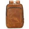 Double Zipper Main Bag Genuine Leather Large Capacity Crazy Horse Leather Outdoor Travel Leisure Backpack